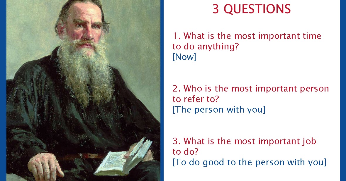 LearningLiving LEO TOLSTOY THREE QUESTIONS