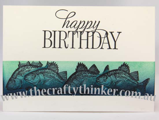 SU, fish, single layer card, hand made birthday card, www.thecraftythinker.com