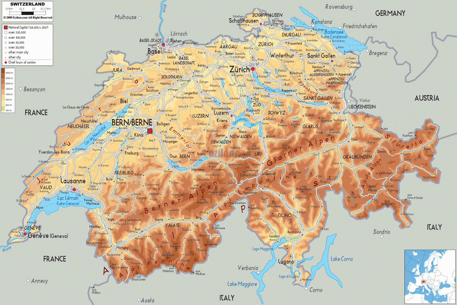 MAPS OF SWITZERLAND