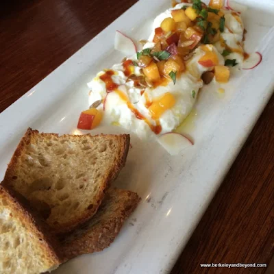 burrata with at Wood Tavern in Oakland, California