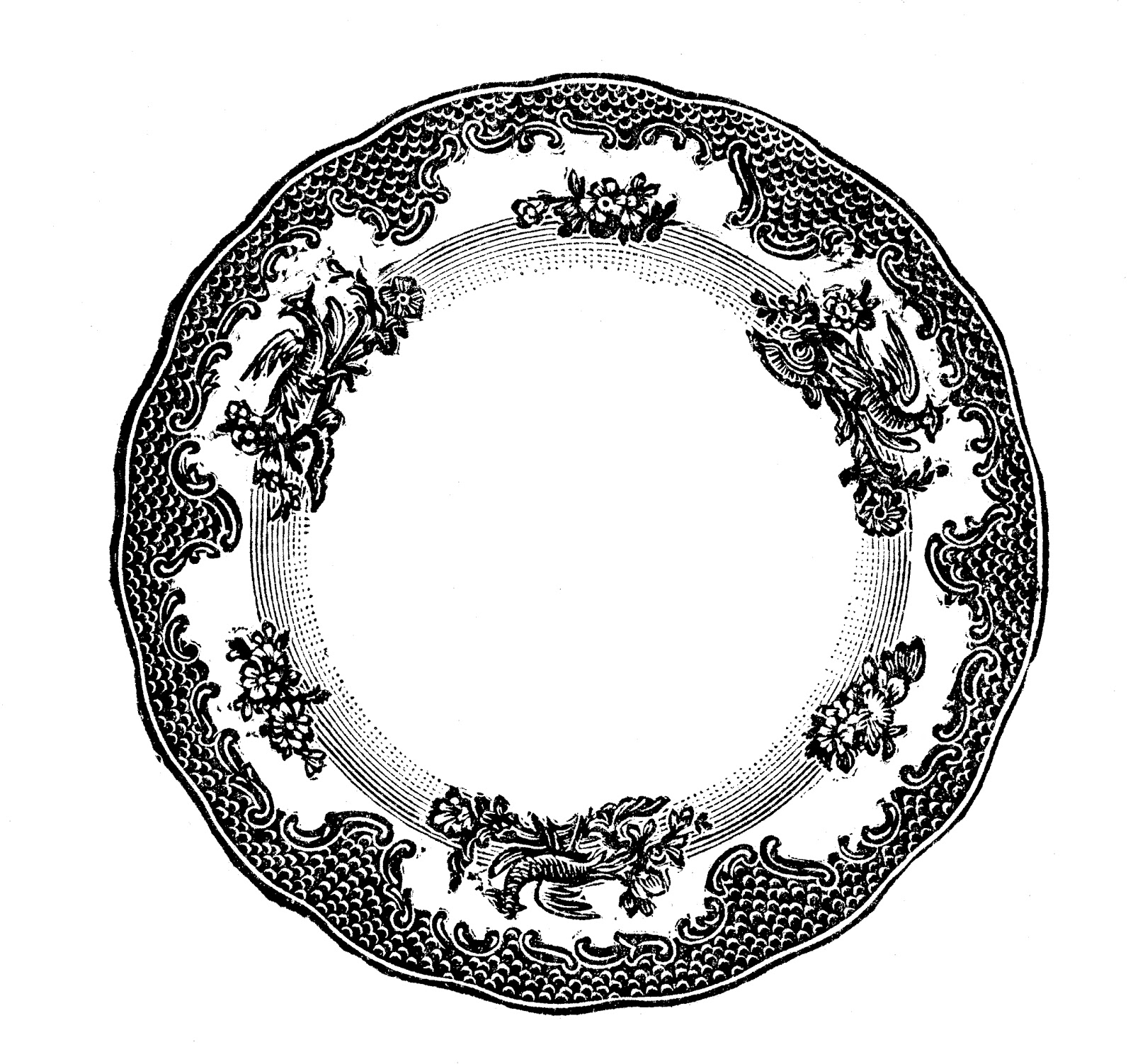 Free vintage clip art images Vintage plates and dishes clipart