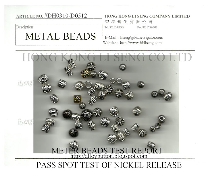 Pass on Spot Test of Nickel Release Metal Beads