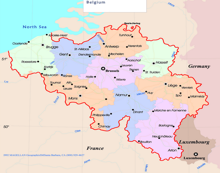 Kartan över belgien och städerna | Karta över Sverige, Geografisk