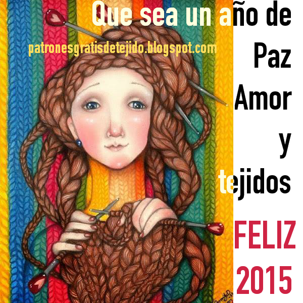 Postal de feliz año nuevo 2015 para compartir con tejedoras