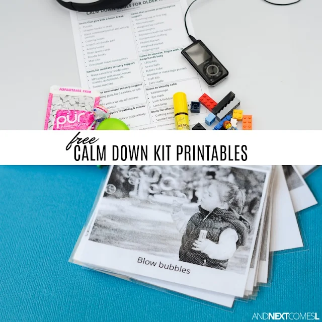 Free calm down kit printables