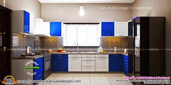 Blue color Kitchen