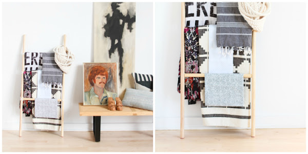 DIY-hacer-escalera-decorativa-mantas