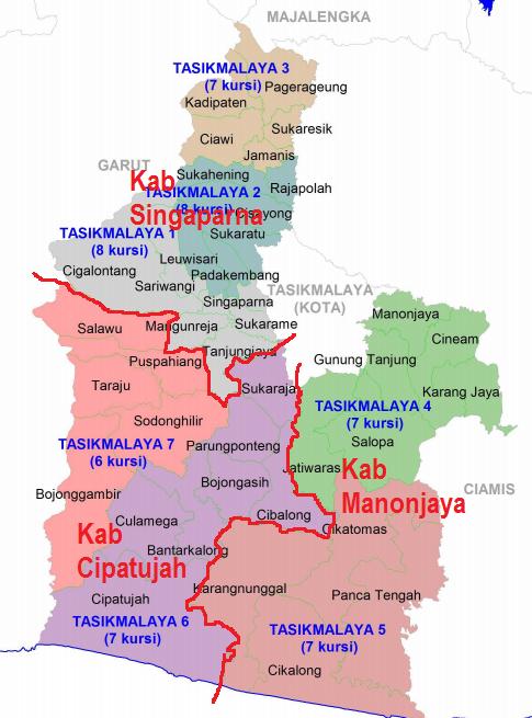 Peta Kabupaten Ciamis Per Kecamatan