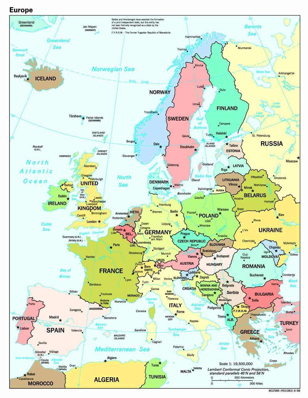 A Map Of Europe With Capitals Topographic Map Of Usa With States A Map Of Europe With Capitals Topographic Map Of Usa With States