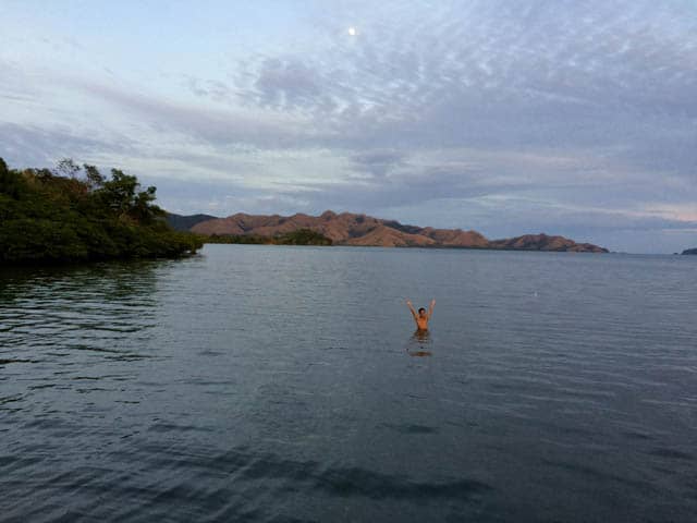 Swimming at Coron Beach