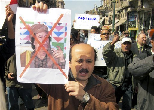Libya protestors confirm A4e R Shite - Photo Exclusive