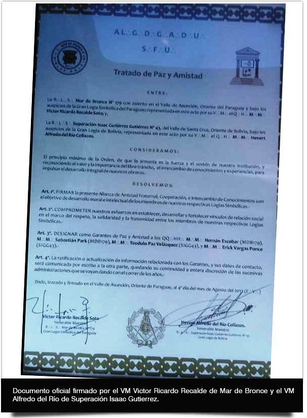 ABRAZO FRATERNAL HERMANAMIENTO LOGIAS MAR DE BRONCE N° 179 Y