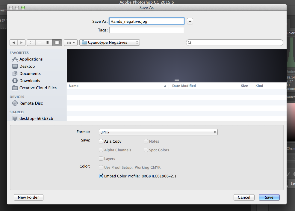 preparing an image for cyanotype