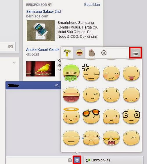 Cara Manambah Stiker atau Emotion Keren di Chat Facebook