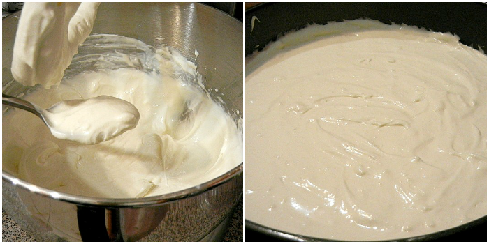cheesecake in a mixing bowl 