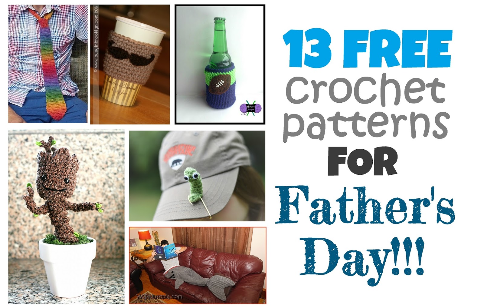 Free Pattern Round-Up: Father's Day Crochet Projects - YARNutopia & More  YARNutopia & More