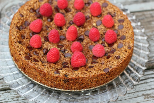 Raspberry Chocolate Oat Cake