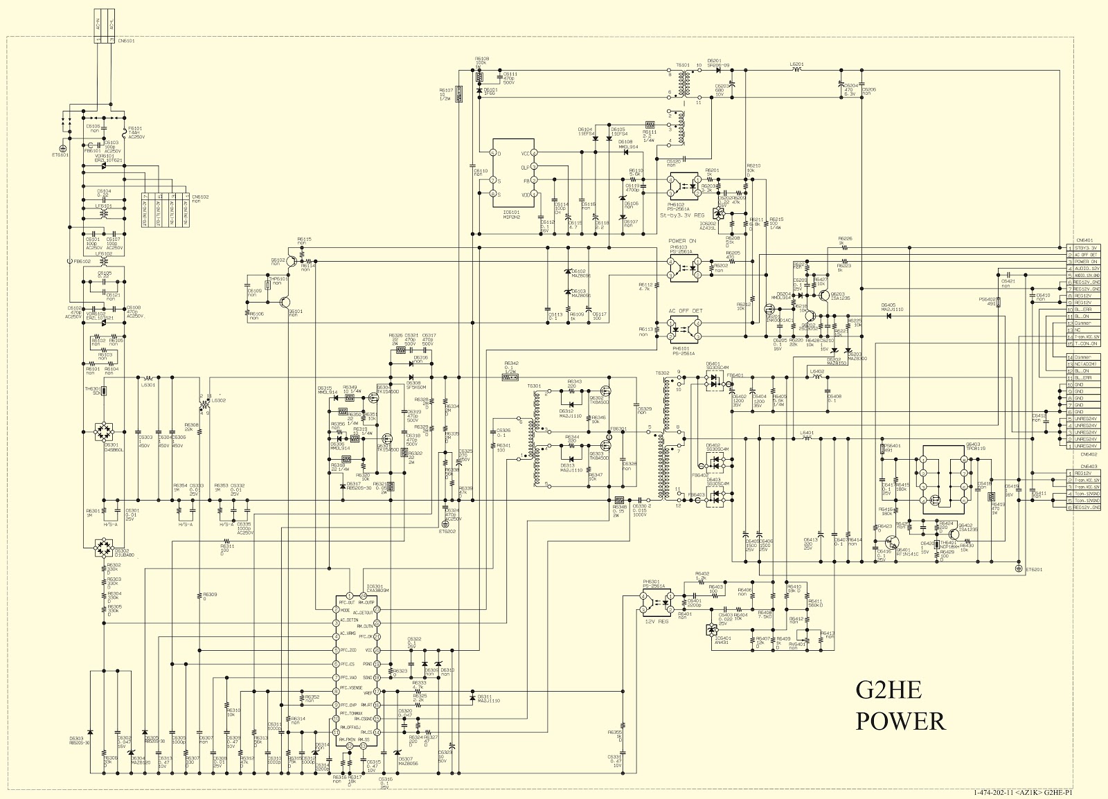Schematic Diagrams: Sony Bravia 40EX400 – SMPS schematic