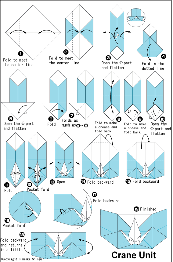 Origami Crane Dipyramid instruction - Easy Origami instructions For Kids