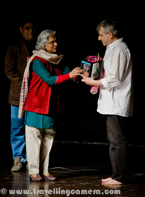 After two interesting posts on various personalities from Photography Industry and Bollywood, today we are going to share some popular faces of Indian Theatre. Let's check out this Photo Journey and know more about Indian Theatre..The very first photograph of this Photo Journey shows Ranjit Kapoor during one of his play being showed in National School of Drama. Anybody who likes theatre, knows Ranjit Kapoor.. Ranjit is the director of well-known plays such as Hum Rahe Na Hum, Woyzech and Sher Afghan. Also a respected dialogue writer in films (Khamosh, Bandit Queen, Jaane Bhi Do Yaaro to name just three), the 63-year-old Sangeet Natak Akademi winner now works as a freelance director across the country. His play 'Chekov Ki Duniya' was performed at the summer theatre festival in the Delhi this year. The play is based on six short stories by the master Russian writer. I have seen many of his directed plays at National School of Drama in Delhi.Uttra Baokar presenting a token to International performers at 14th Bharat Rang Mahotsav 2012. Uttara Baokar is an Indian stage actor, who also acts in both on films and television. An alumna of National School of Drama, she remained lead actress with the NSD Repertory Company in the 1970s and '80s, a period which saw the revival of Hindi theatre in Delhi, before moving to television and films in late 1980s.Uttara Baokar won the 1989 National Film Award for Best Supporting Actress for Mrinal Sen's film Ek Din Achanak. On television, she is most known for the role of Jassi's Bebe in the TV series Jassi Jaissi Koi Nahin (2003–2006)... She is quite a familiar face in Indian Theatre and Delhite keep her seeing in various shows.Nafisa Ali presenting gifts to school kids in Delhi. It was a Adobe Youth Voice program, where Nafisa was main guest to start a new year of this program for kids.Nafisa Ali was born to photographer, Ahmed Ali, son of S. Wajid Ali and brother of Zaib-un-Nissa Hamidullah. She hails from Faridabad, Haryana. Her mother's name is Philomena Torresan, who is now settled in Australia. Her brother is the Australia-based motor rallyist, Niaz Ali. She went to Sr. Cambridge from La Martiniere Calcutta. She has also studied Vedanta taught by Swami Chinmayananda, who started the center Chinmaya Mission of World Understanding.Her husband is the renowned Polo player and Arjuna awardee, retired Col R.S. Sodhi. After marriage she chose to be a wife and take care of her three children: daughters Armana, Pia and son Ajit. After a break of 18 years she returned to the film industryHere is one of the my own picks from National School of Drama Repertory Company. He is Sunil Upadhyay, one of the most talented actor in Delhi. Now he has left NSD Repertory and working on some projects in Bombay. We wish him all the best for future !
