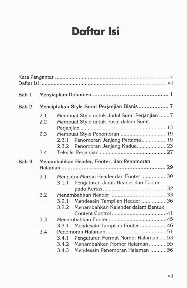 Contoh Daftar Isi, Artikel tentang Contoh Daftar Isi