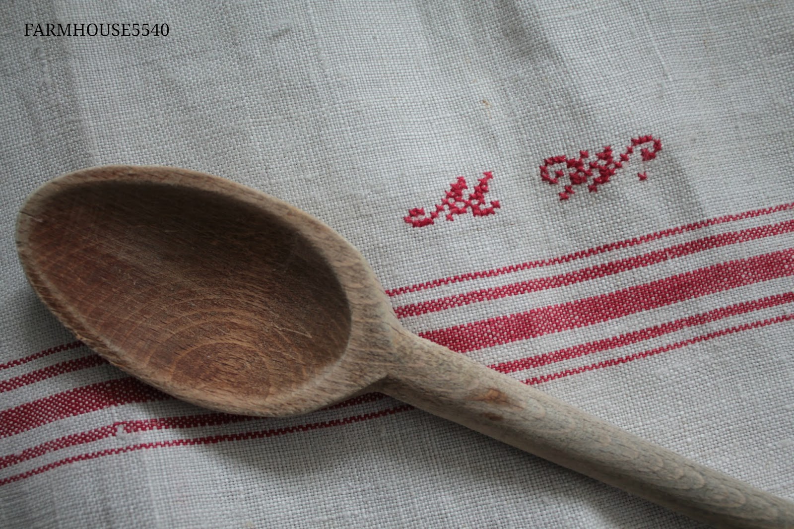 FARMHOUSE 5540 Red Stripe Linens In Honor Of Valentine's Day