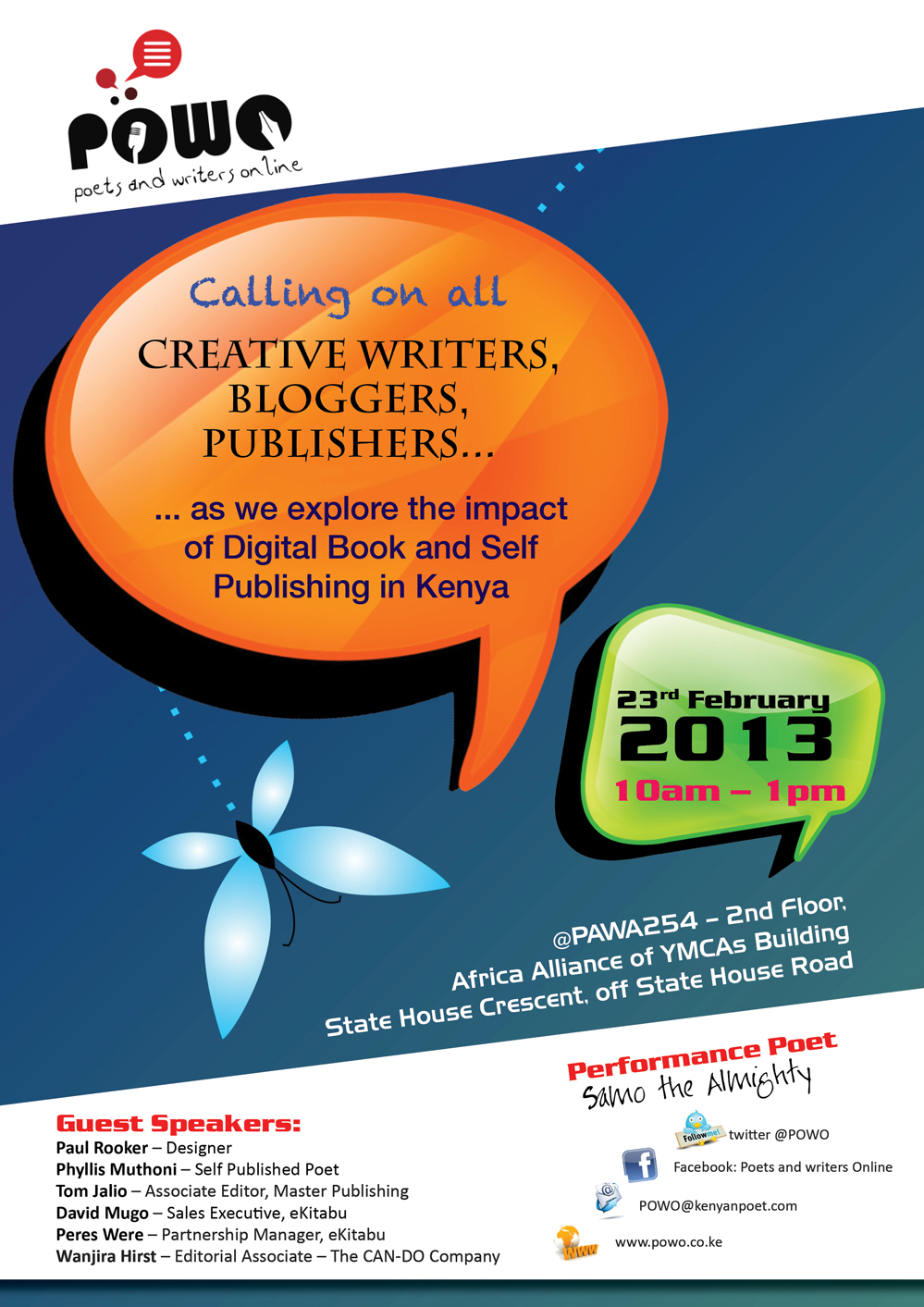 Poets and Writers Online (POWO) Event: Digital Book & Self Publishing (Nairobi, Kenya)