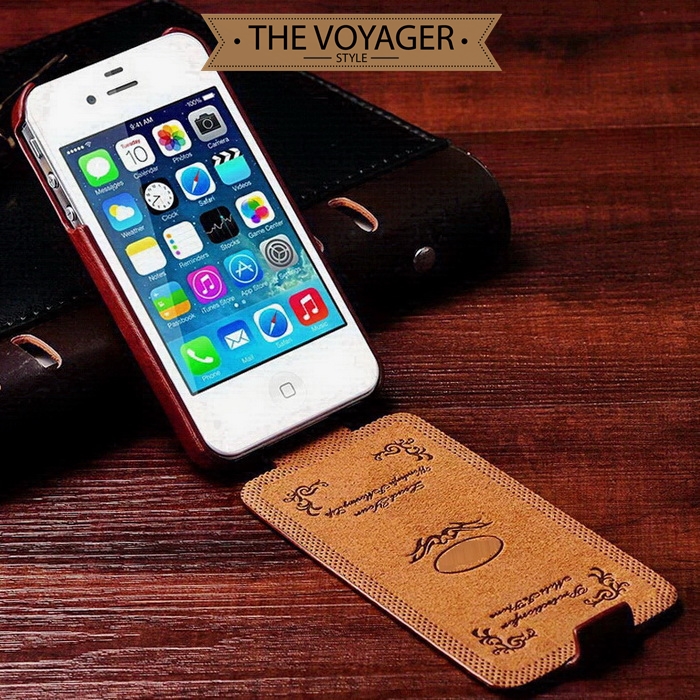Casing HP Flip Case Cover Vintage Leather Case iPhone 5 5s Kulit