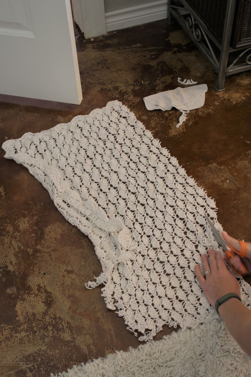 House Homemade DIY Crocheted Blanket Wall Hanging