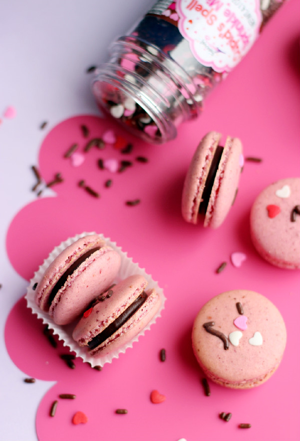 Dark Chocolate Raspberry Macarons - Confessions of a Confectionista