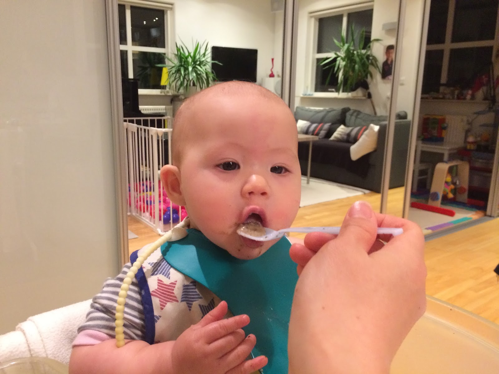 Family FECS Baby Food of the Day Black Beans for the First Time (7M5D)