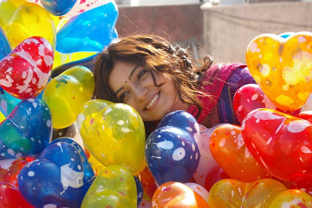 samantha with colorful balloons hot 
photoshoot