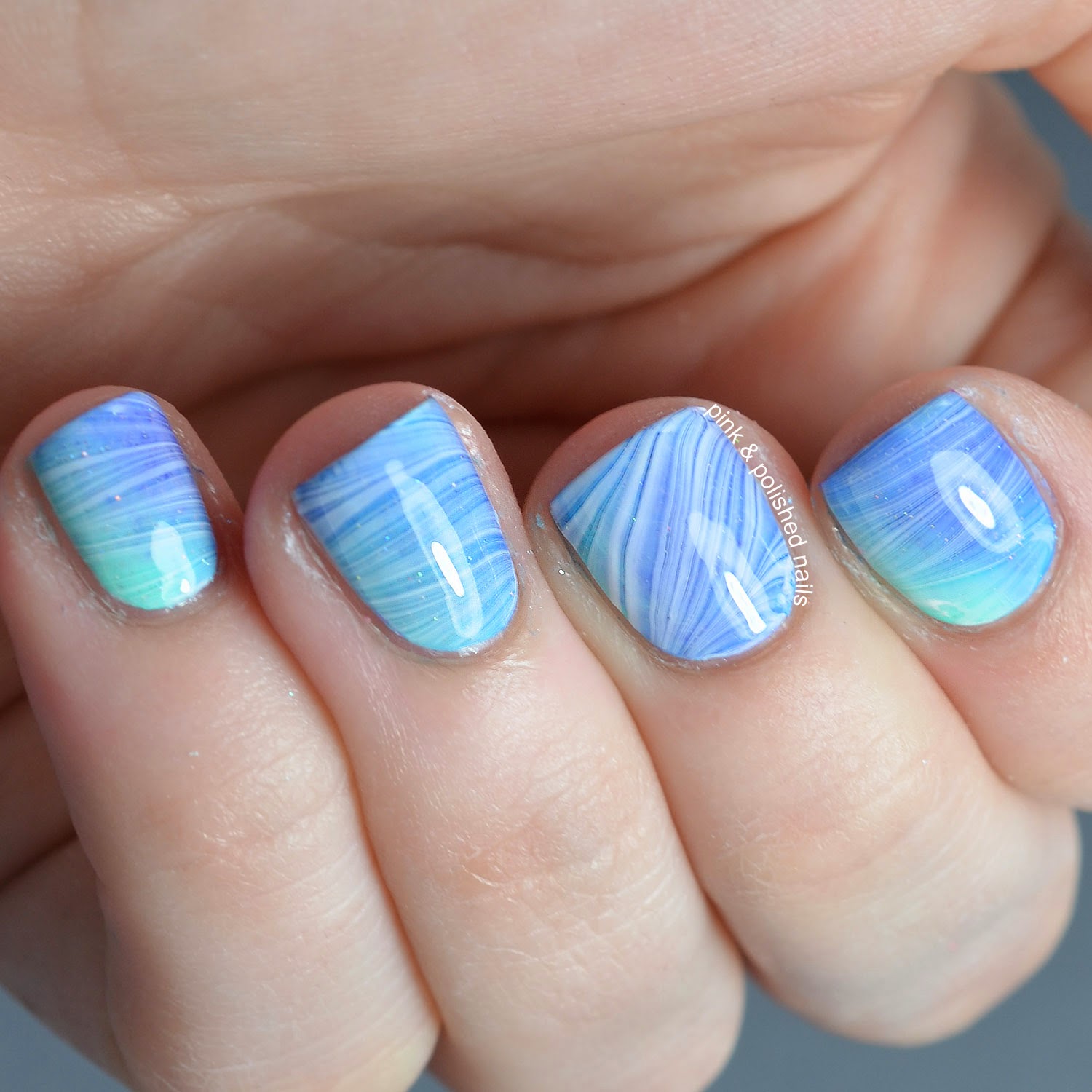 Pink & Polished: Spot Gradient with Water Marble Overlay