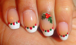 holly christmas nails fancy schmancy leaves