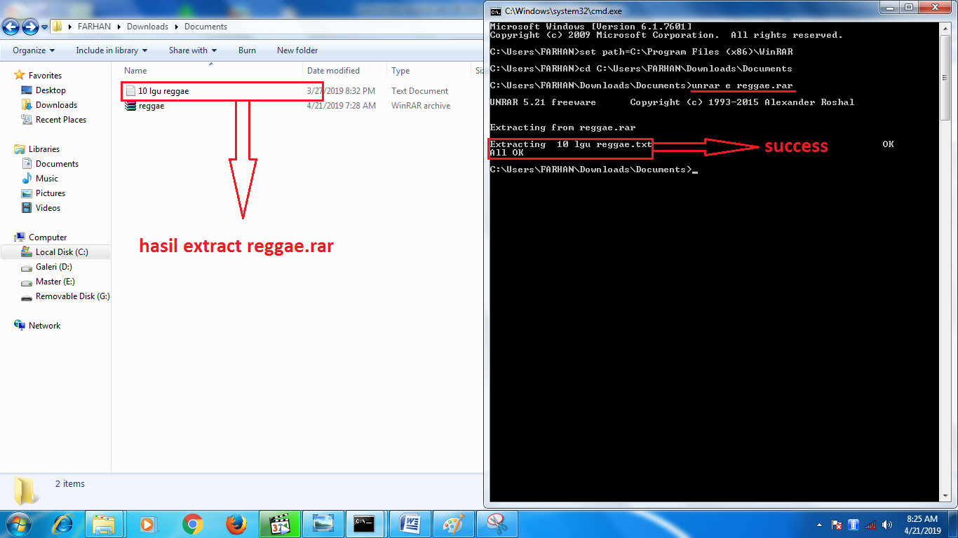 Cara Extract File RAR dan ZIP Menggunakan CMD amatirkode
