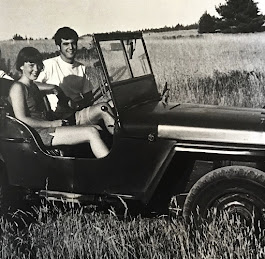 Piper and I in her Dad's jeep at the Sea Ranch