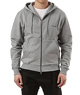 Áo khoát nam Wiberlux Balenciaga Men"s Mini Logo Print Two-Way Zip Hooded Jacket