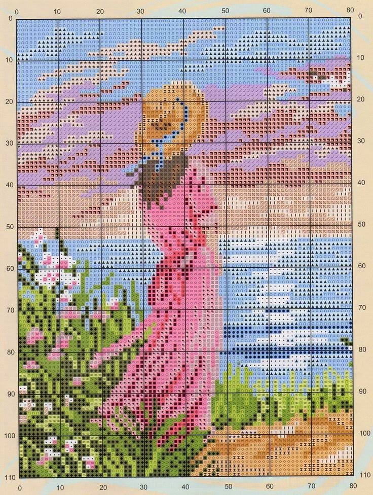 Lindos patrones para bordar punto cruz