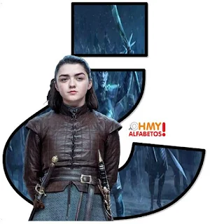 Abecedario de Arya Stark con el Rey de la Noche. Arya Stark and the Night King Alphabet. 
