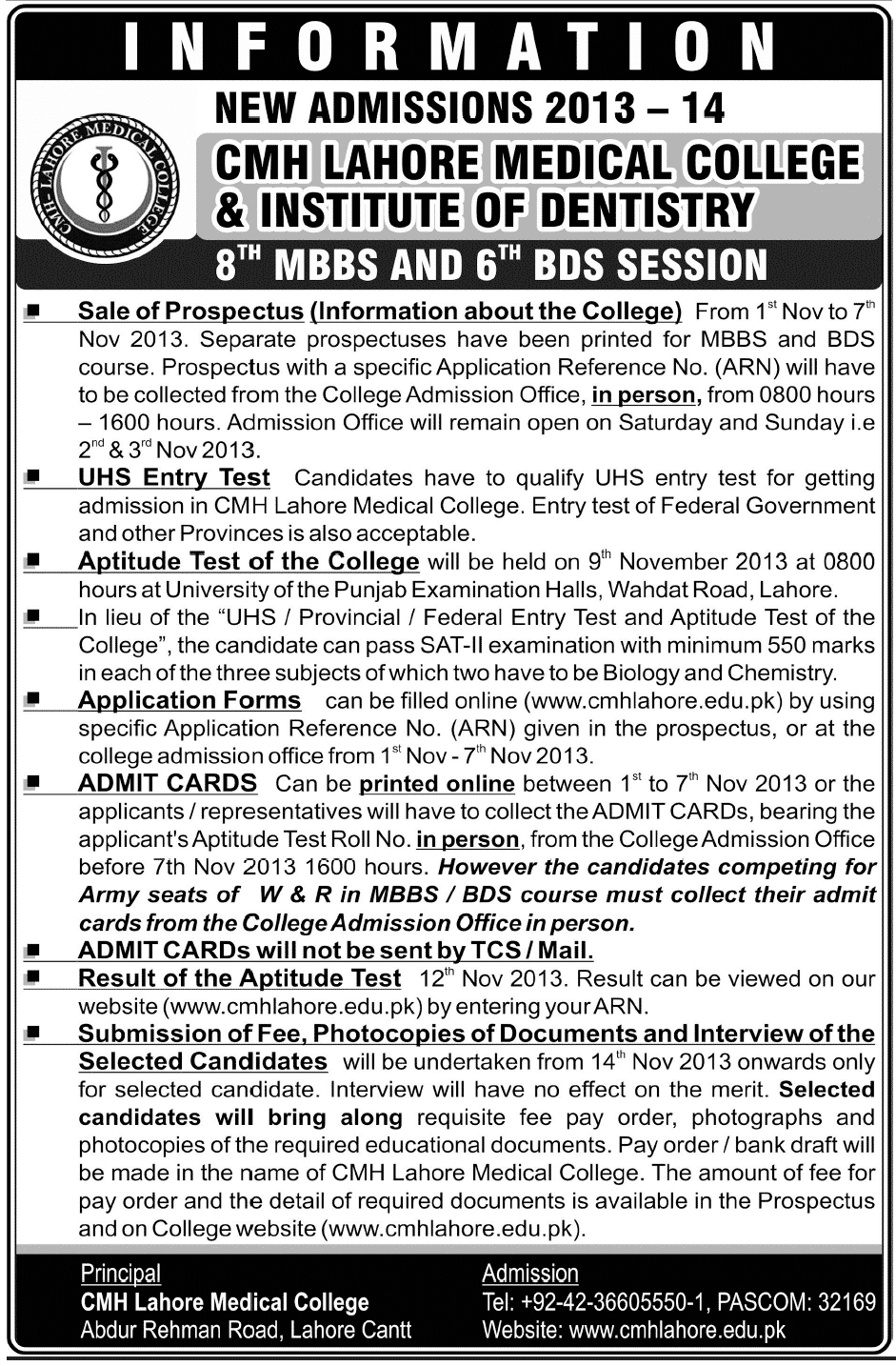 cmh-lahore-mbbs-bds-admission-form-submission-entry-test-result-2013-3jig