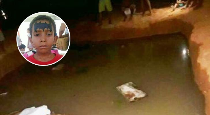 Menino de 7 anos morre em buraco de obra sem sinalização em Caldeirão Grande
