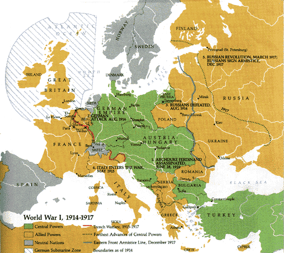 michele's gallery: world map of world war 1