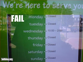 photo of a bad service sign