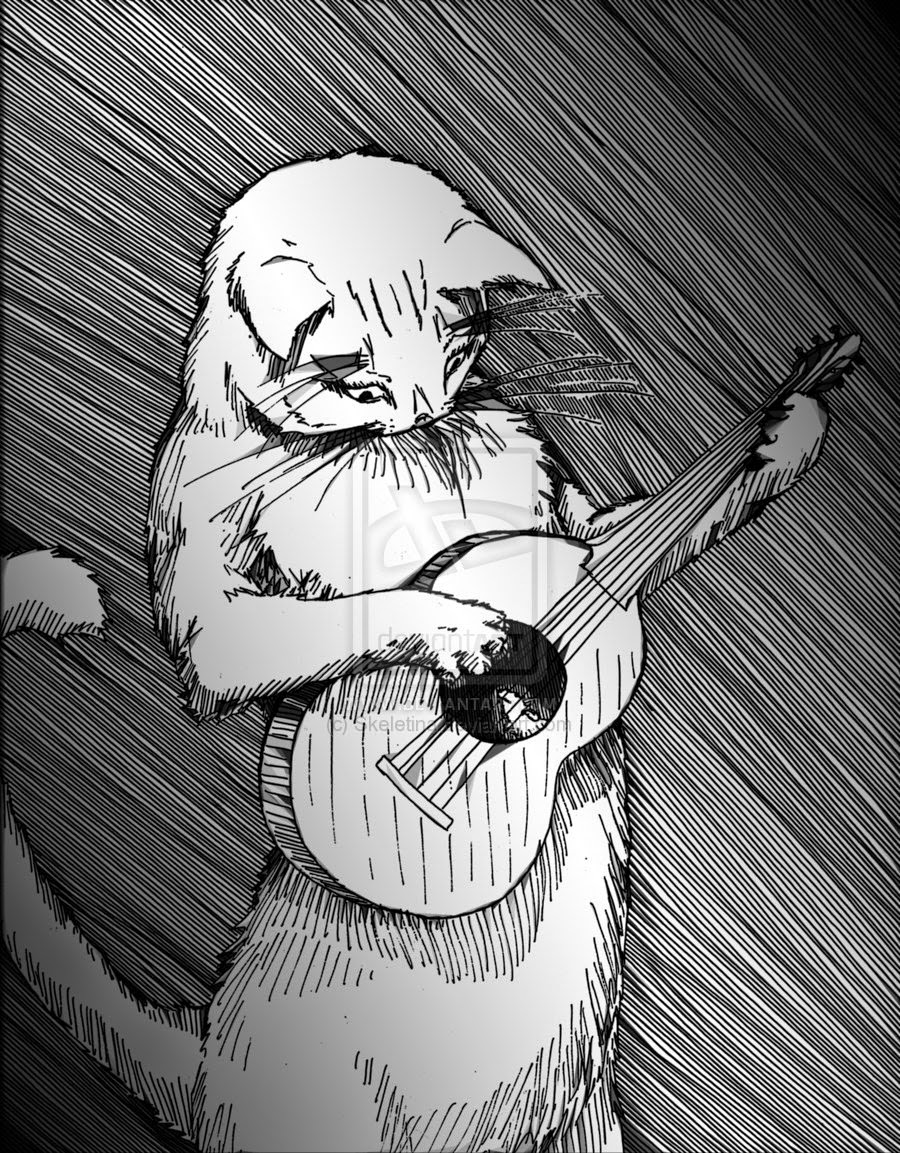 Картинка кот рокер