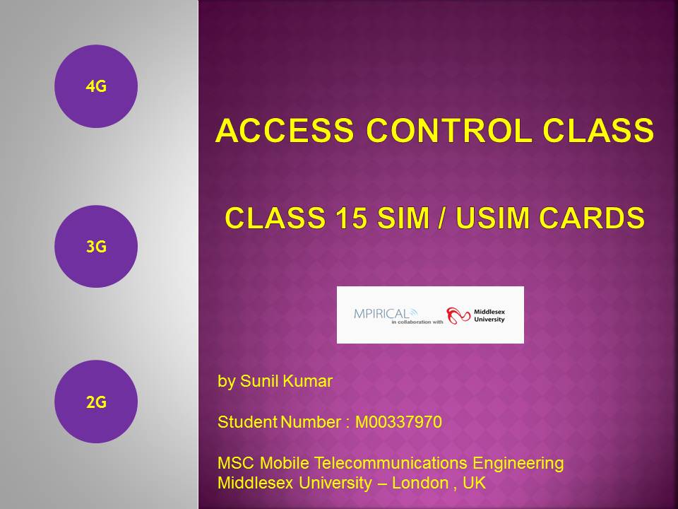 Mobile in 6G Era Access Control Class & Class15 SIM Cards