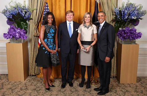 King Willem-Alexander and Queen Maxima met with Barack Obama and First Lady Michelle Obama