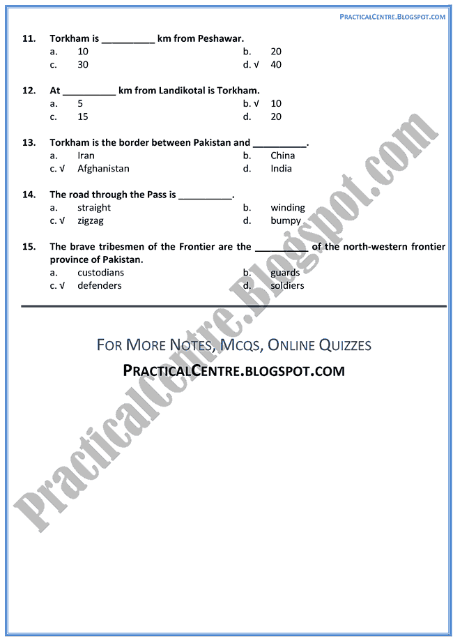 the-khayber-pass-mcqs-multiple-choice-questions-english-x