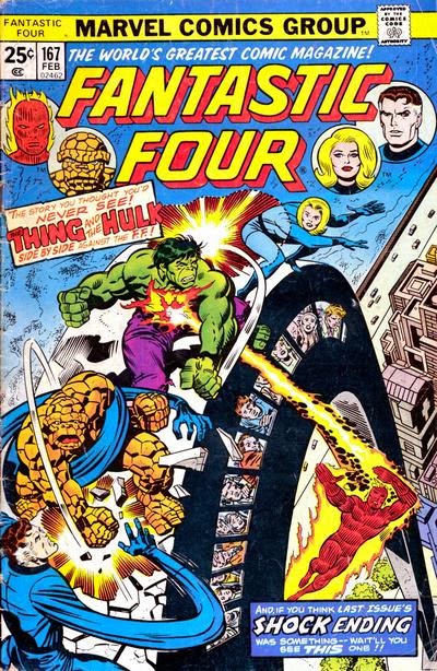 Fantastic Four #167, the Hulk and the Thing