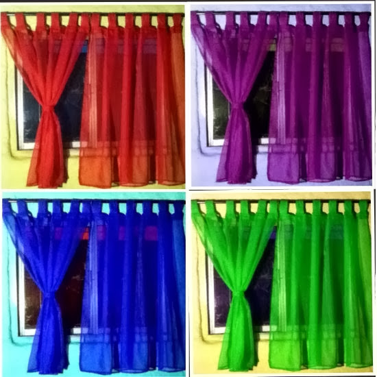 CORTINAS ARTESANALES: Cortinas de Tela Tropical Detalles Bordados A