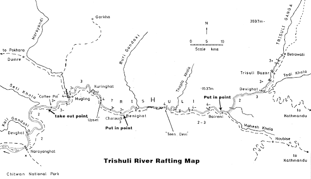 Trisuli River Rafting map 